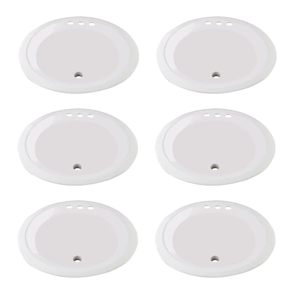 American Built Pro Sink lavatory 1875 in x 1875 in x 7 in Round Shape White Acrylic ABS, 6PK 1800-2 P6 - main